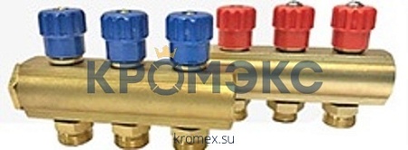 Коллектор латунь 3/4" ВР/ВР на 10 вых 1/2" НР с регулирующими клапанами, красные ручки Апогей 410201 (КЛА 2010.035-4-ВГ(С)-15) Коллектор латунь 3/4" ВР/ВР на 10 вых 1/2" НР с регулирующими клапанами, красные ручки Апогей 410201 (КЛА 2010.035-4-ВГ(С)-15)