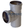 Тройник НПВХ с раструбом серый Дн 110х110х87гр б/нап в/к ТУ 6-49-33-92