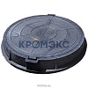 Люк полимер (легкий) серый круглый с запорным устройством 760х630 h=110мм 33кН Ростполимерпром