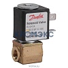 Клапан эл/магн латунь НЗ EV310A Ду1,8 Ру50 G1/4" ВР с катушкой 100С Danfoss 032H8099