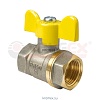 Кран шаровой латунь никель газ 11Б27фтМ Ду 15 Ру40 ВР полнопроходной бабочка VALFEX VF.277.NB3.012