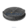 Люк полимер (легкий усиленный) серый/черный круглый 760х630 h=110мм m=43кг 30кН Сантехкомплект