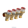 Коллектор латунь R585C 3/4" ВР/НР на 2 вых 1/2" НР с запорными клапанами Giacomini R585CY072