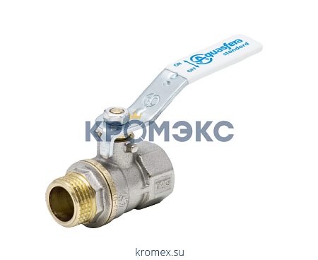 Кран шаровой латунь никель 1103 Standard Ду 40 Ру16 ВР/НР полнопроходной рычаг Aquasfera 1103-05 Кран шаровой латунь никель 1103 Standard Ду 40 Ру16 ВР/НР полнопроходной рычаг Aquasfera 1103-05