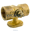 Кран для манометра 3-ходовой латунь 11б38бк/11б18бк Ду 15 Ру16 ВР G1/2"-М20х1,5 без рукоятки с фланцем ВИПРА КПТ 3.05.00