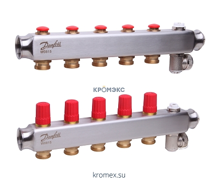 Группа коллекторная нержавеющая сталь SSM 1" ВР 4 вых 3/4" НР под евроконус с термостатическими клапанами Danfoss SSM-4 088U0804 Группа коллекторная нержавеющая сталь SSM 1" ВР 4 вых 3/4" НР под евроконус с термостатическими клапанами Danfoss SSM-4 088U0804