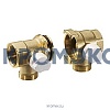 Элемент коллектора концевой латунь R585T DN 25 1" ВР на 1 вых НР под адаптер с седлом 16мм с регулирующим клапаном Giacomini R585TY105
